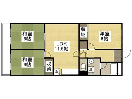 南方パークマンション(3LDK/5階)の間取り写真