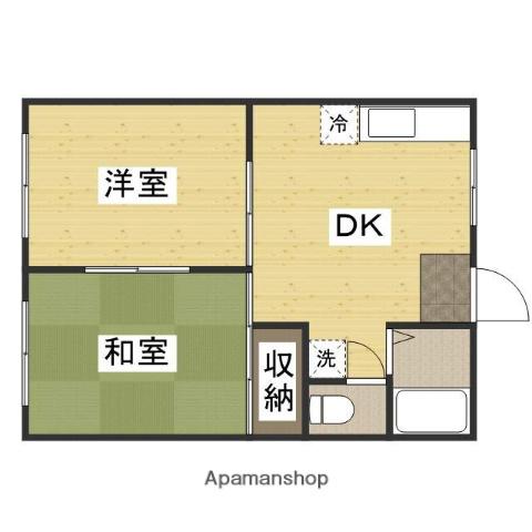 ジョイフル辰巳(2DK/1階)の間取り写真