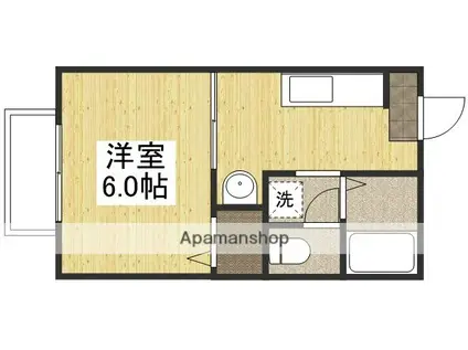 コーポ橋本(1K/2階)の間取り写真