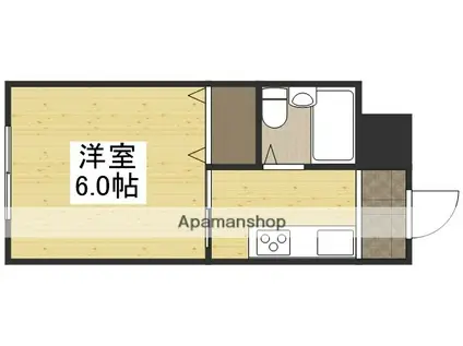 富田町共同ビル(1K/2階)の間取り写真