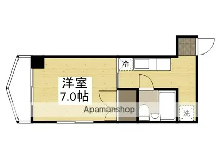 樋の口屋ビル(1K/4階)の間取り写真