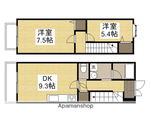 かやハウス3−01(2DK)の間取り写真