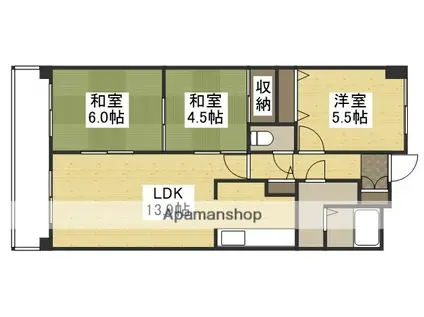 藤和中島田ハイタウン(3LDK/5階)の間取り写真