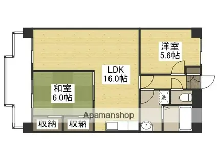 グランデュール今2(2LDK/7階)の間取り写真