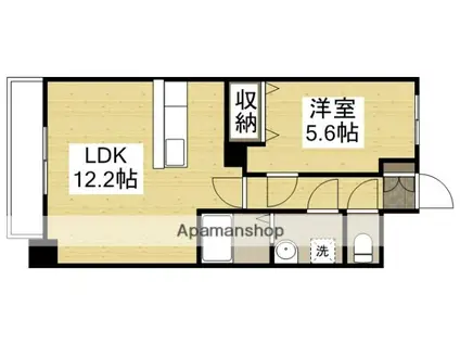 FLATS豊成(1LDK/5階)の間取り写真