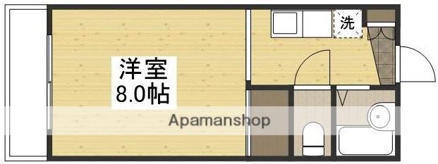 クイーンコーポ(ワンルーム/2階)の間取り写真