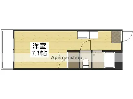 衣笠ビル(ワンルーム/1階)の間取り写真