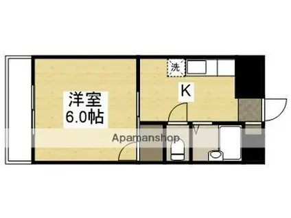 奥田コーポ(1K/2階)の間取り写真