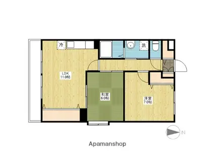 SWEET FENNEL(2LDK/1階)の間取り写真