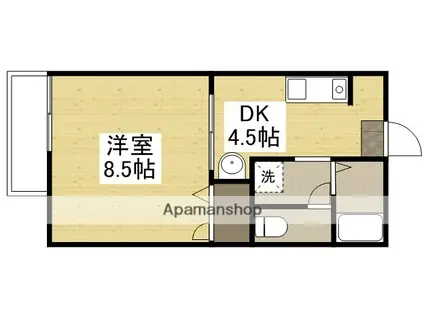 ティファナ(1DK/2階)の間取り写真