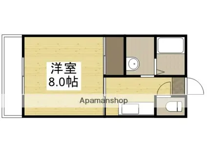 イーストリバーふじおかB(1K/2階)の間取り写真