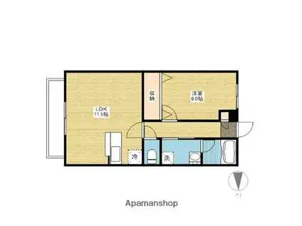 ガスパール(1LDK/2階)の間取り写真
