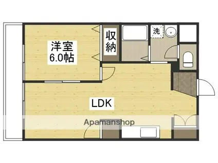 ハイツヨーコ(1LDK/1階)の間取り写真