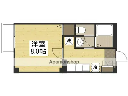 フォブールサウス(1K/2階)の間取り写真