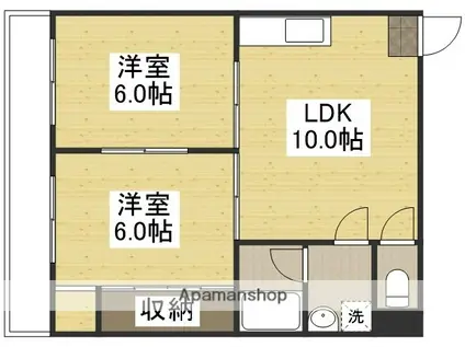 にっせんれん21(2LDK/6階)の間取り写真