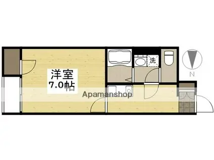 アルトハイデⅢ(1K/1階)の間取り写真