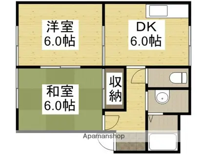 フレグランス21 3棟(2DK/2階)の間取り写真