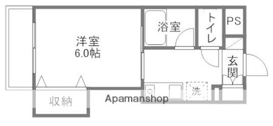 かわい富町マンション(1K/2階)の間取り写真