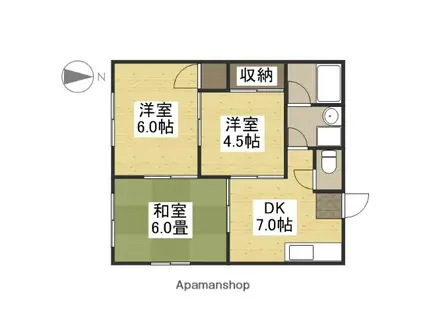 中村マンションD棟(3DK/1階)の間取り写真