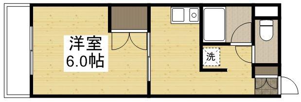 アルファ東古松Ⅱ(1DK/1階)の間取り写真