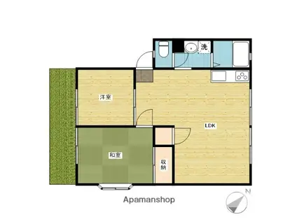 サンビレッジゆたかC(2LDK/1階)の間取り写真