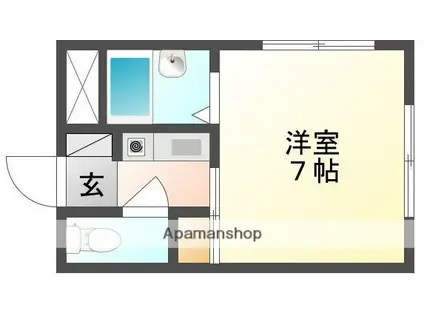 津島サンコーポ(1K/2階)の間取り写真