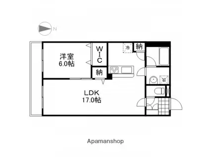 REAL鹿田(1LDK/2階)の間取り写真