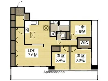 ダイヤモンドフォーラム大供(3LDK/5階)の間取り写真