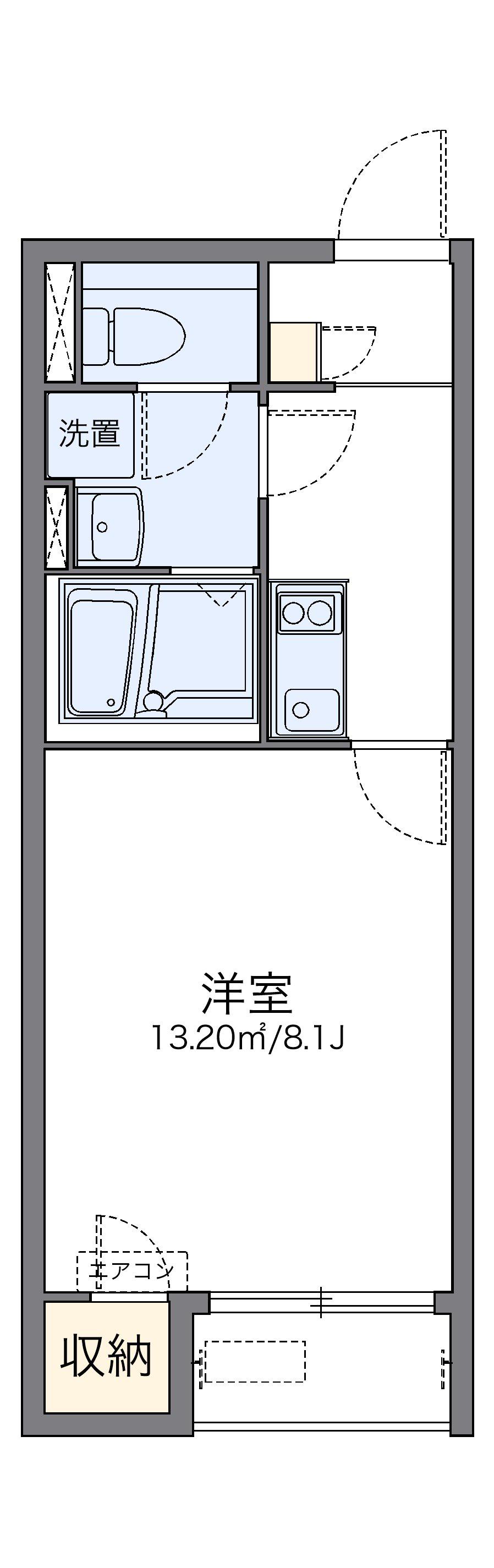 レオネクストグロリア京橋南Ⅱ(1K/2階)の間取り写真