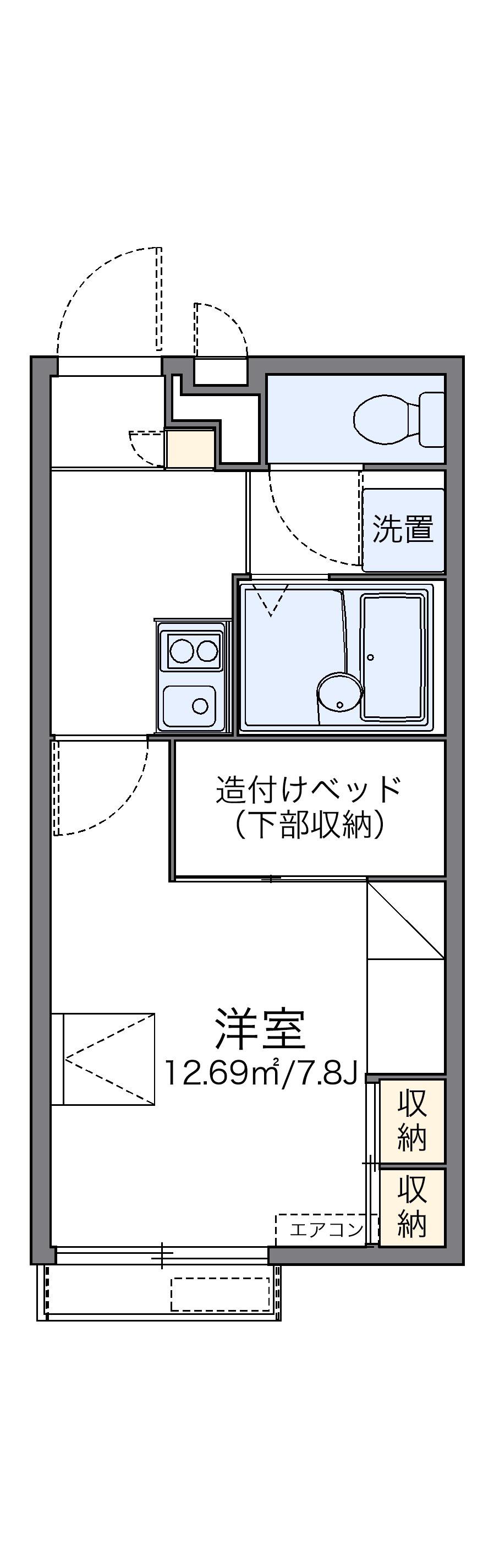 レオパレスパル北方Ⅲ(1K/2階)の間取り写真