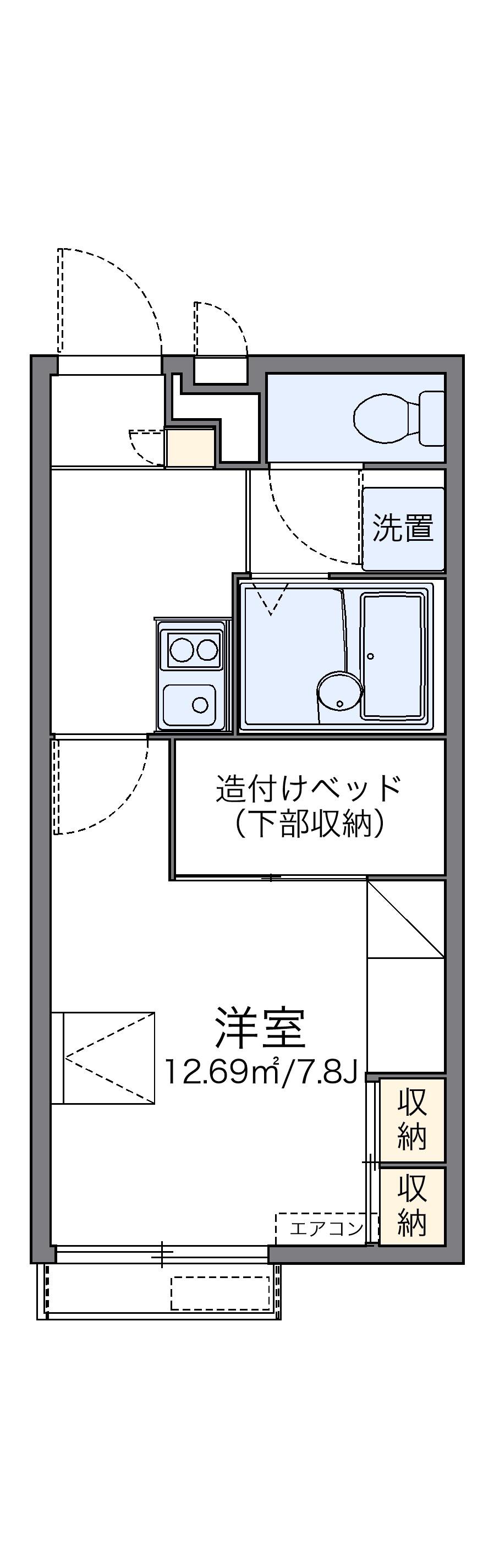 レオパレスパル北方Ⅲ(1K/2階)の間取り写真