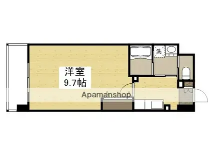 リビンコートSTUDIO奉還町(1K/9階)の間取り写真