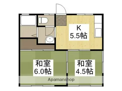 コーポ阿部(2K/2階)の間取り写真