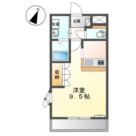 ルミナスハイムⅡ(1K/2階)の間取り写真
