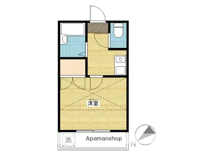 西川原第3レジデンス(1K/1階)の間取り写真