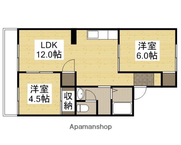 グリーンハイツ塩津(2LDK/1階)の間取り写真