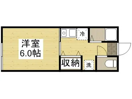 コーポ下伊福3(1K/2階)の間取り写真