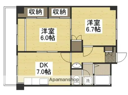 メゾンコンフォート(2DK/1階)の間取り写真