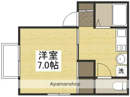 黒住コーポ(1K/2階)の間取り写真