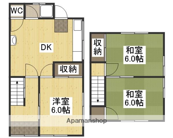 中川　貸住宅(3DK)の間取り写真