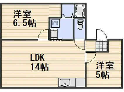 グリーンハイツ福富A(2LDK/2階)の間取り写真