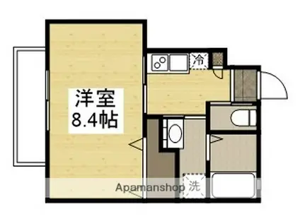 ALIVIO(1K/1階)の間取り写真