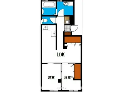 車屋ビル(2LDK/2階)の間取り写真