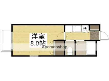 パークハイツ(1K/1階)の間取り写真