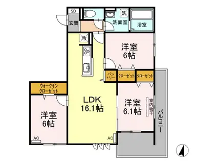 グレイス(3LDK/3階)の間取り写真