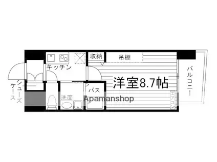 フォレスタ岡山医大前(1K/7階)の間取り写真