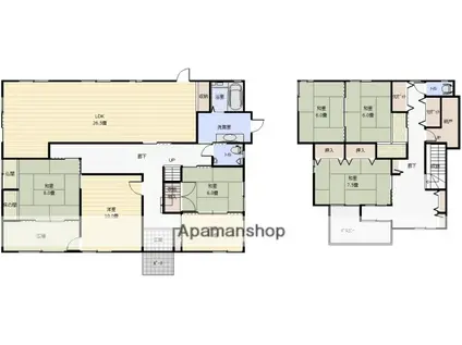 山陽本線 倉敷駅 徒歩35分 2階建 築28年(7SLDK)の間取り写真