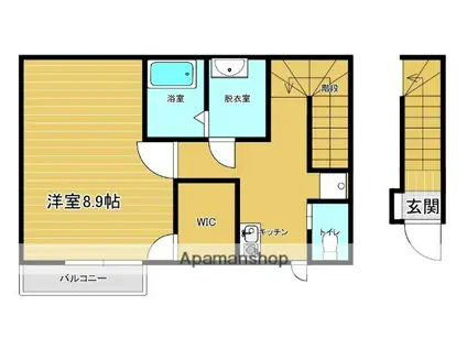 MALLOW A棟(1K/2階)の間取り写真