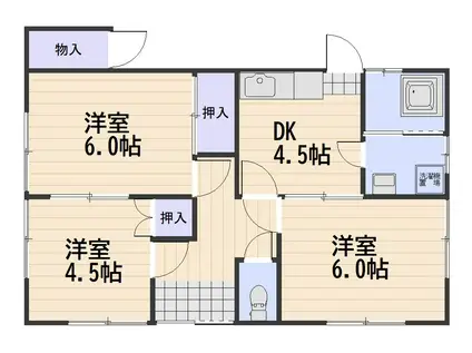 宇野線 備前西市駅 徒歩32分 1階建 築40年(3K)の間取り写真