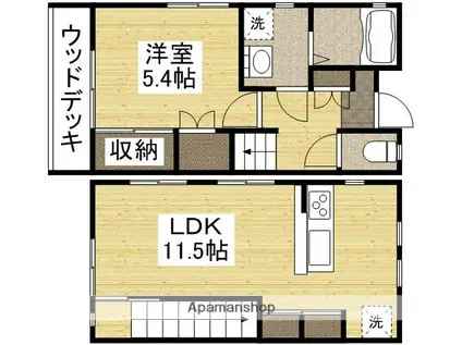 ぴあ下中野(1LDK)の間取り写真